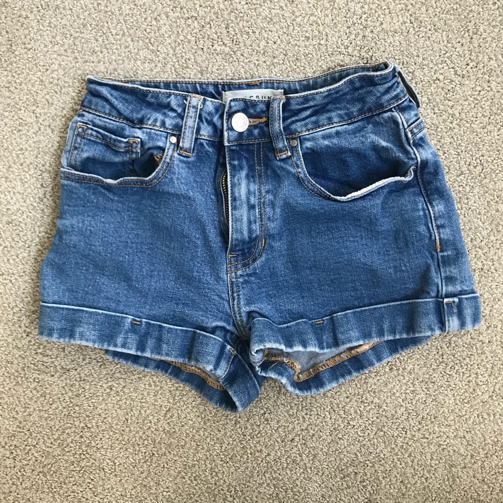 pacsun mom shorts dark wash